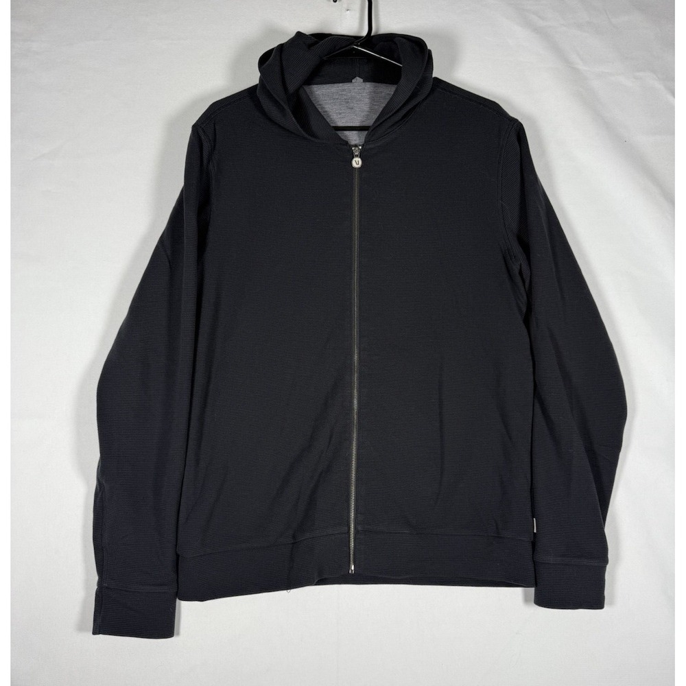 Vuori Performance Waffle Zip Knit Hoodie 2.0 Sweater Men's Medium Black V259